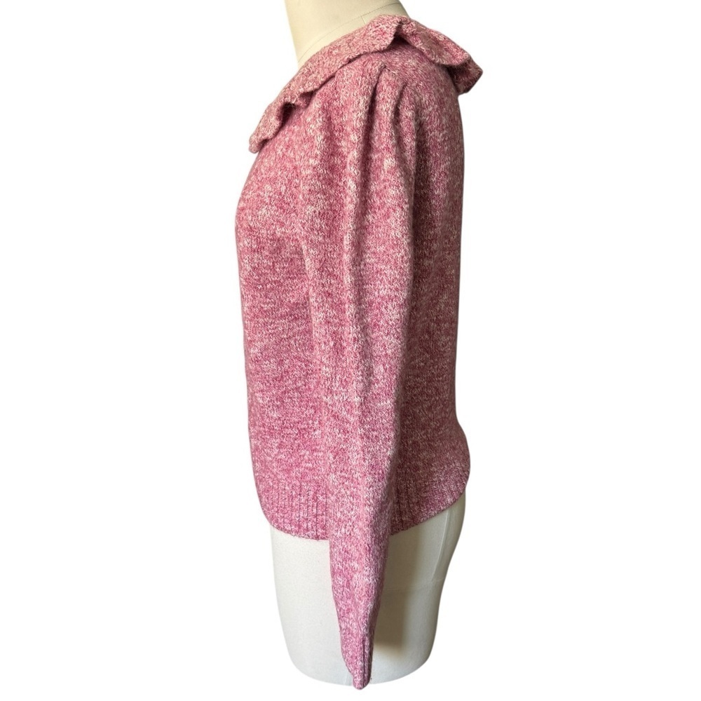 GREYLIN Claris Cozy Lurex Knot Sweater in Magneta Pink  Wool Blend in Sz Large - Picture 3 of 9